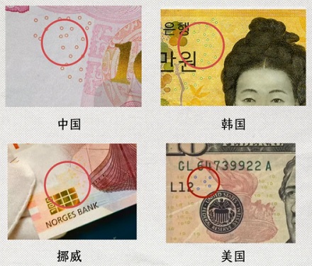 为什么各个国家的纸币上都要画一些散落的小圆圈？
